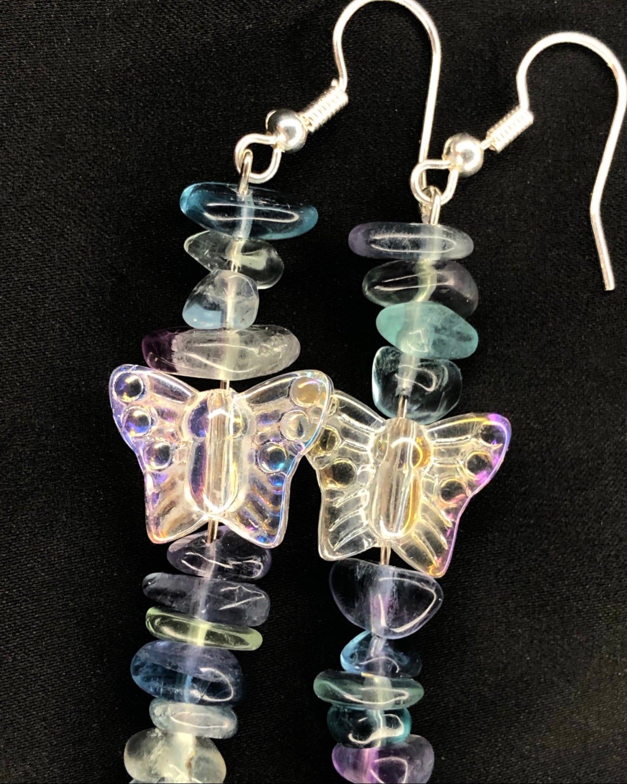 Fluorite Butterfly Earrings